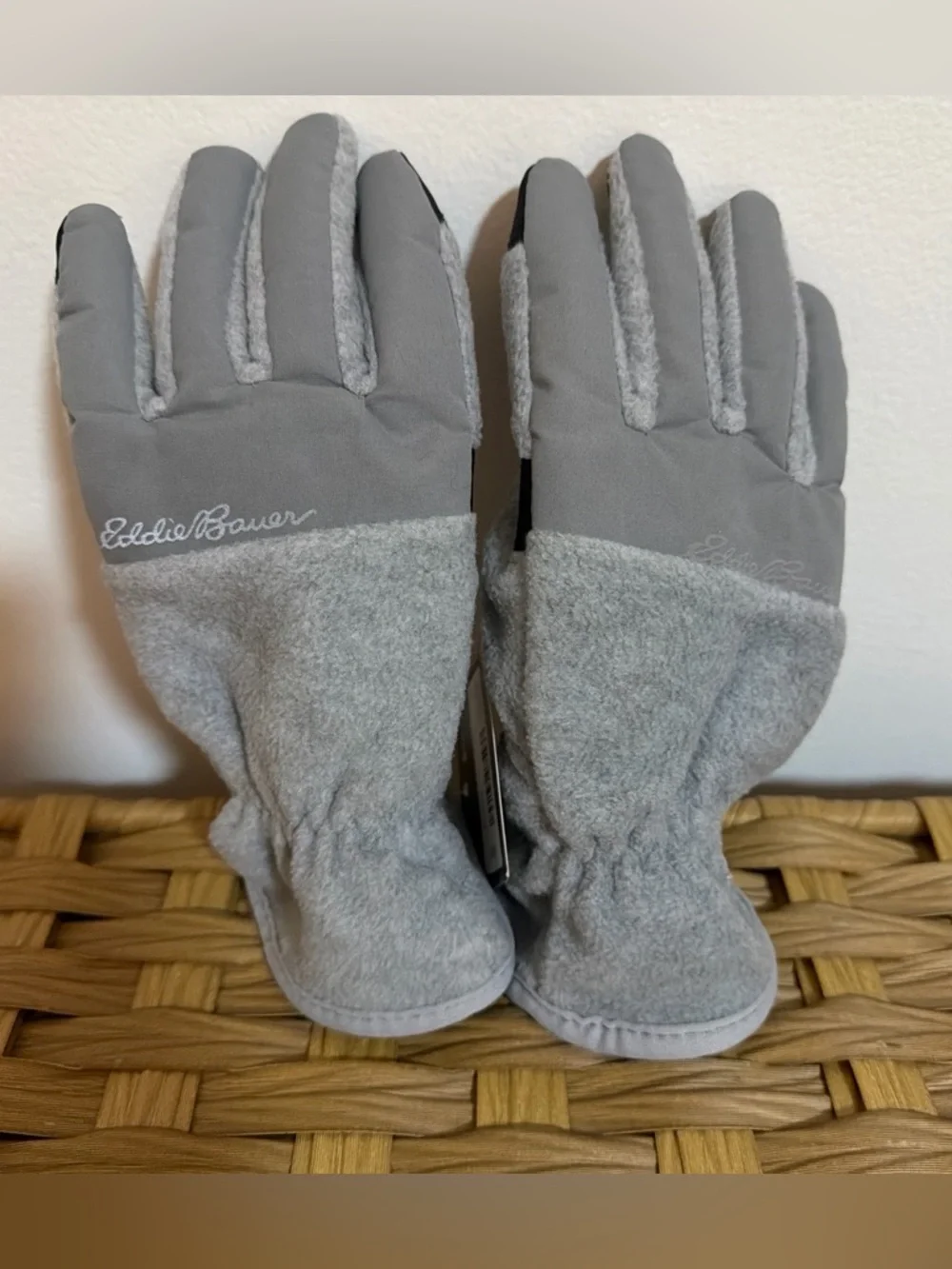 NEW Eddie Bauer Kids Quest Plush Fleece GLOVES Blusmoke Youth L Large Style 0105